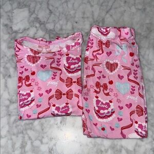 Posh Peanut Pink Love-Themed Pajama Set 3-4T